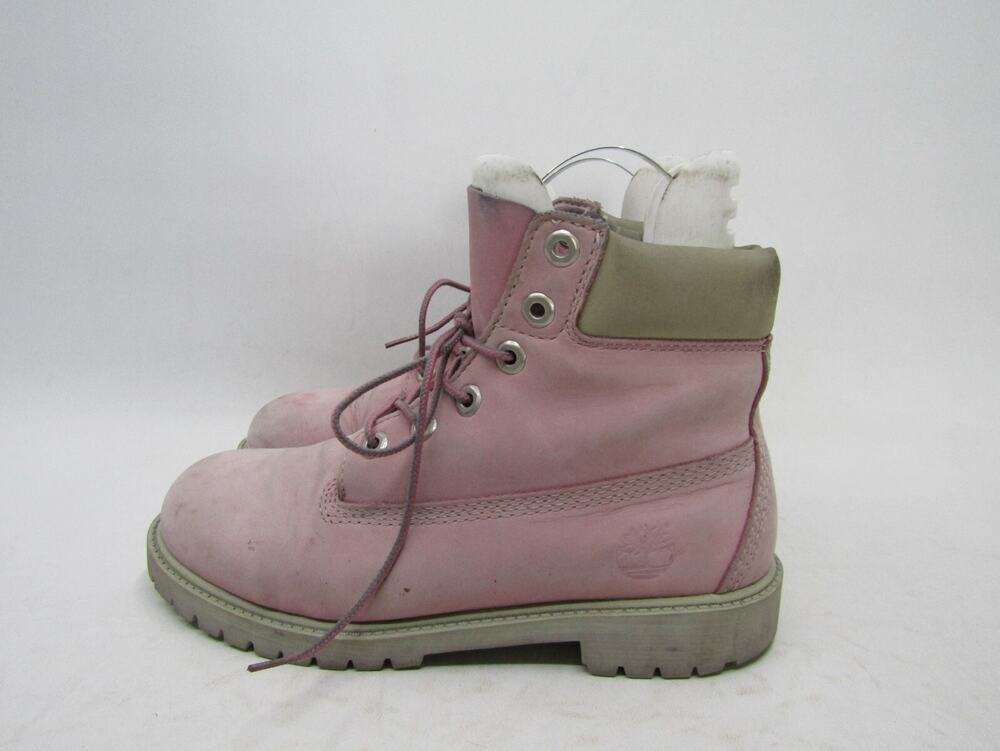 Timberland Womens Size 6.5 M Pink Leather Laces Ankle Fashion Boots Bootie